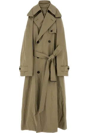 Balenciaga Abito Trench Suspended in cotone cappuccino DONNA