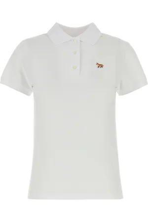 Maison Kitsuné Polo in piquet bianco DONNA