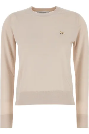Maison Kitsuné Maglione in lana sabbia DONNA