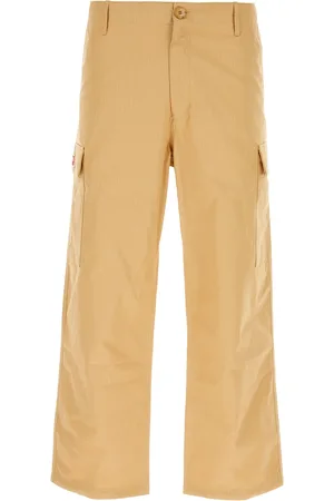 Kenzo Pantalone cargo in cotone beige UOMO