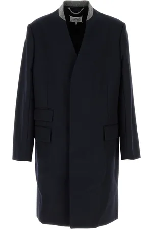 Maison Margiela Cappotto in lana blu notte UOMO
