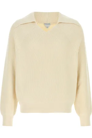Bottega Veneta Maglione in misto cotone crema UOMO
