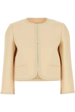 VALENTINO GARAVANI Giacca in crepe couture crema DONNA