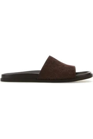 Gucci Slippers in pelle scamosciata marrone UOMO