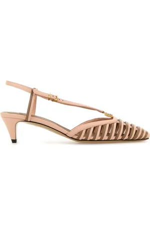 Fendi Scarpe con tacco FFold in pelle bicolor DONNA