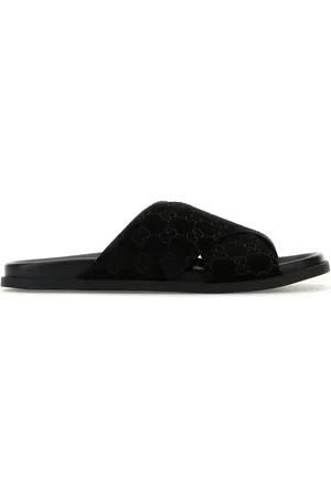 Gucci Slippers in pelle scamosciata nera UOMO