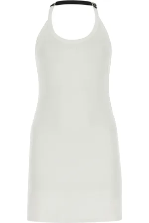 Courrèges Mini abito aderente in cotone stretch bianco DONNA