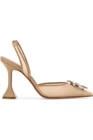 Amina Muaddi Scarpe con tacco Begum in rete rosa antico DONNA