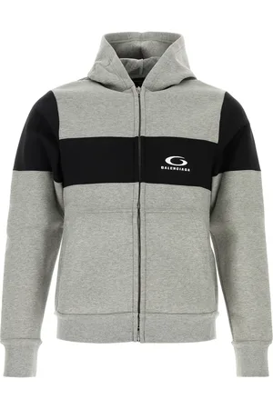 Balenciaga Felpa in cotone grigio melangé UOMO