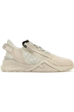 Fendi Sneakers Flow avorio in pelle e jacquard DONNA