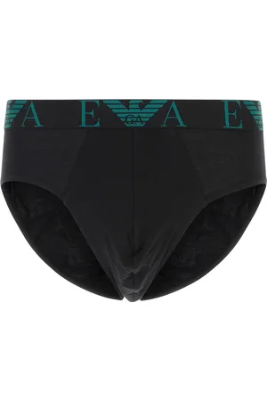 Emporio Armani Set di slip in cotone stretch nero UOMO