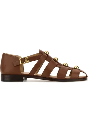 VALENTINO GARAVANI Sandali Studshield in pelle marrone UOMO