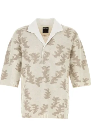 Ermenegildo Zegna Polo oversize in lino ricamato UOMO