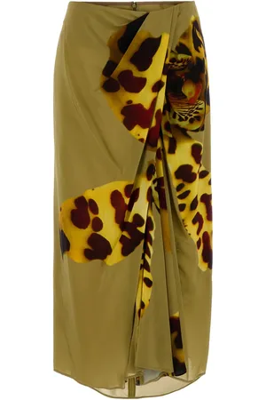 DRIES VAN NOTEN Gonna Sampa in viscosa verde salvia DONNA