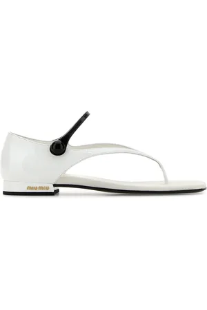 Miu Miu Sandali infradito in pelle bianca DONNA