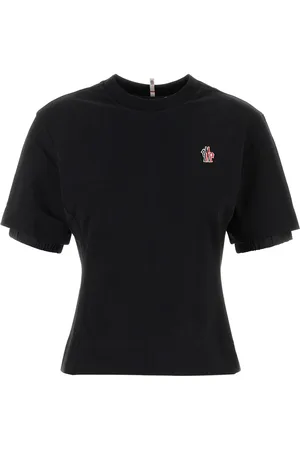 Moncler T-shirt in cotone stretch nero DONNA