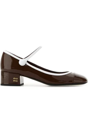 Miu Miu Scarpe con tacco in pelle marrone DONNA