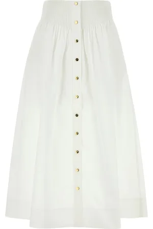 Tory Burch Gonna in popeline stretch bianco DONNA