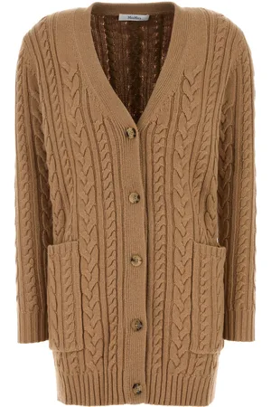 Max Mara Cardigan Calotta in misto lana cammello DONNA