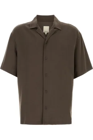 Emporio Armani Camicia in misto modal marrone UOMO