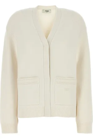 Fendi Cardigan in misto cashmere bianco DONNA
