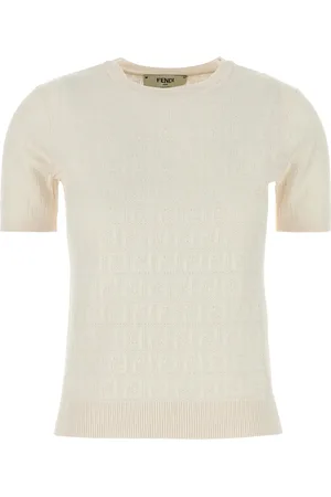 Fendi Maglione in misto cotone avorio DONNA