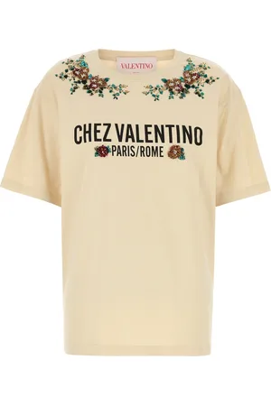 VALENTINO GARAVANI T-shirt in cotone crema DONNA