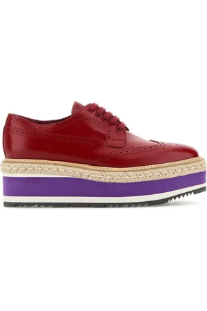 Prada Scarpe stringate in pelle rossa DONNA