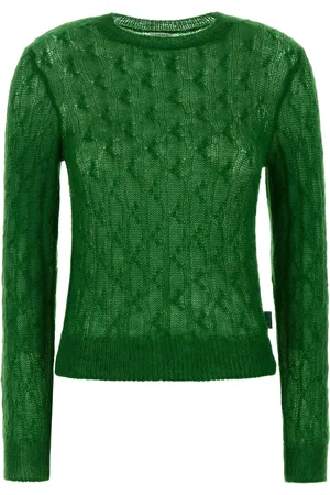 Loewe Maglione in misto nylon verde scuro DONNA