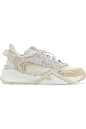 Fendi Sneakers Flow avorio in rete e pelle scamosciata DONNA