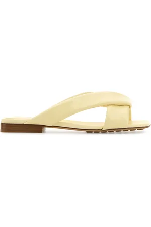Bottega Veneta Slippers Riva in pelle giallo pastello DONNA