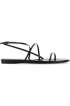 Khaite Sandali Loop in pelle nera DONNA