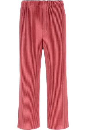 Issey Miyake Pantalone in poliestere rosa scuro UOMO