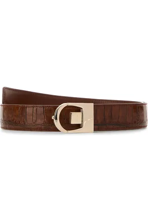 Saint Laurent Cintura reversibile in pelle caramello DONNA