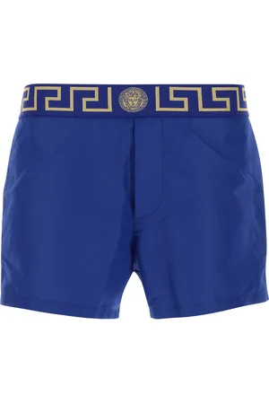 VERSACE Bermuda mare in poliestere blu elettrico UOMO