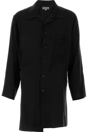 YOHJI YAMAMOTO Camicia oversize in cellulosa nera UOMO