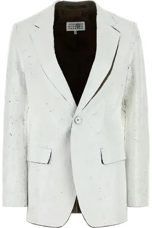 Maison Margiela Giacca in misto poliestere stretch bianco DONNA