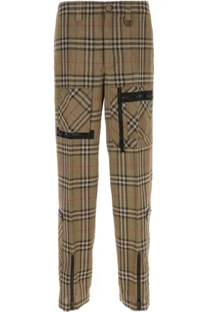 Burberry Pantalone cargo in misto viscosa ricamata UOMO