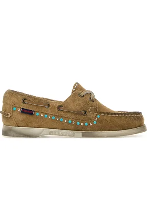 SEBAGO Mocassini Portland Flesh Out in pelle scamosciata cammello DONNA