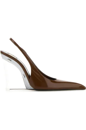 Saint Laurent Zeppe Miller in pelle marrone DONNA