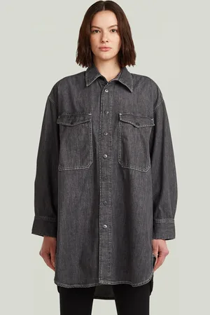 G-Star Oversized Denim Shirt Evergreen