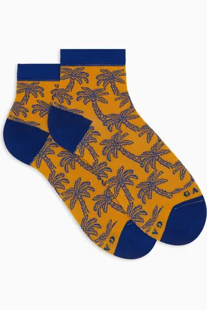 Gallo Calze cortissime donna cotone fantasia palme