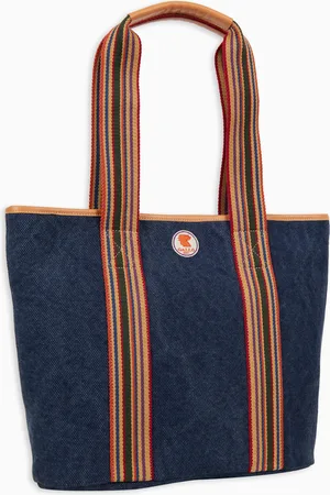 Gallo Borsa shopping grande donna in canvas di cotone tinta unita