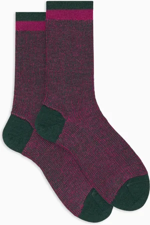Gallo Calze corte unisex lana, seta e cashmere fantasia mouliné