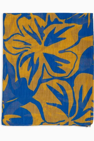 Gallo Sciarpa unisex cotone e lino fantasia fiori