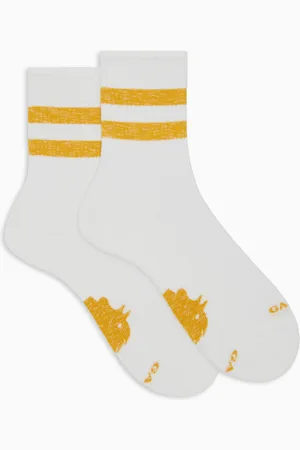 Gallo Calze corte unisex spugna di cotone con righe in contrasto di colore