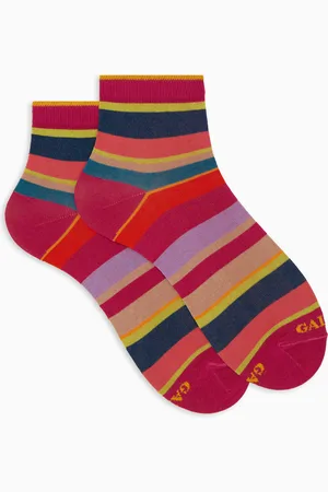 Gallo Calze cortissime donna cotone righe multicolor