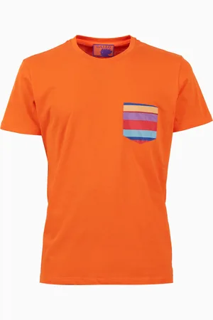 Gallo T-shirt uomo cotone tinta unita e taschino multicolor