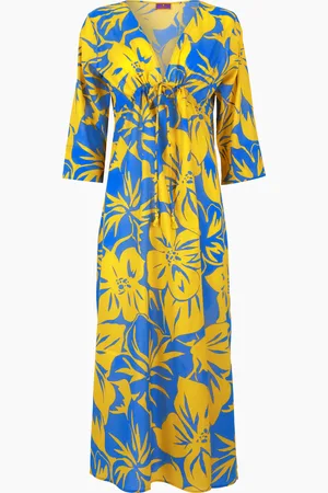 Gallo Kaftano lungo donna cotone fantasia fiori