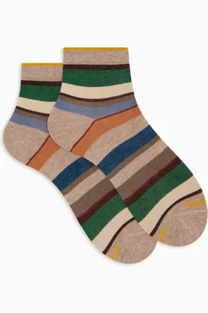 Gallo Calze cortissime donna cotone righe multicolor
